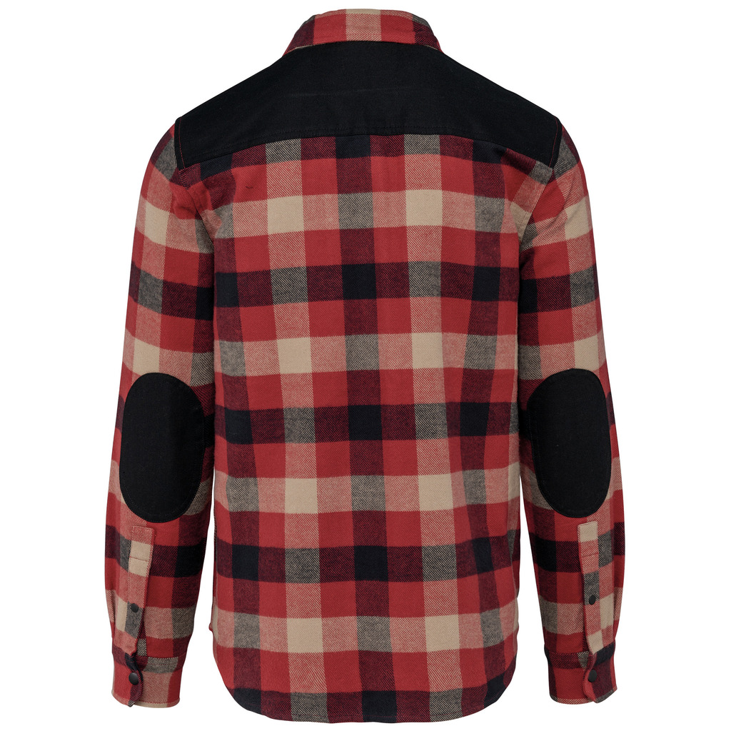 Red-dark-beige-checked-black